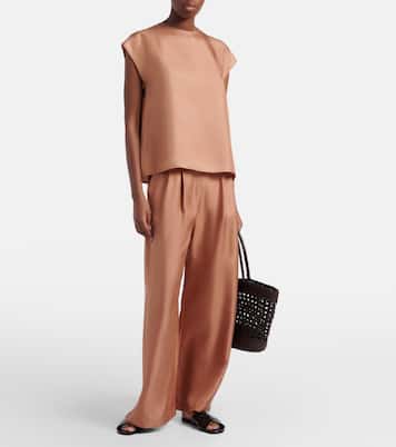 Dasha silk twill top | Asceno