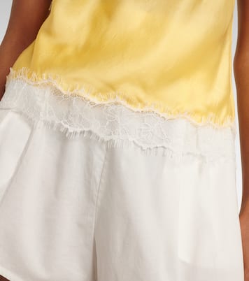 كاميسول من الساتان مقلم بالدانتيل Zely | Poupette St Barth