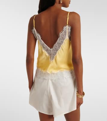 كاميسول من الساتان مقلم بالدانتيل Zely | Poupette St Barth