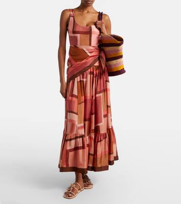 Como printed silk maxi skirt | Zimmermann