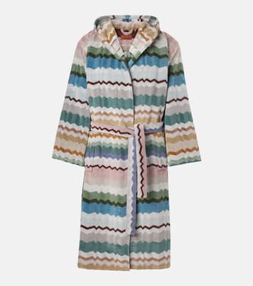 Eva Zigzag hooded cotton terry bathrobe | Missoni