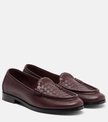 Silenzio Intrecciato leather loafers | Bottega Veneta