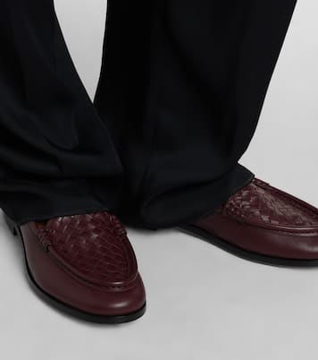 Silenzio Intrecciato leather loafers | Bottega Veneta