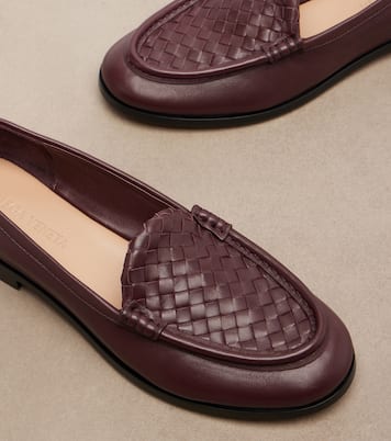 Silenzio Intrecciato leather loafers | Bottega Veneta