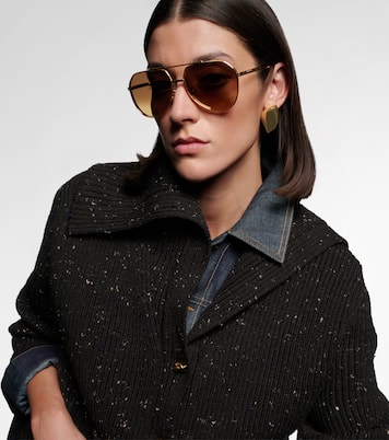 نظارات شمسية بستايل أفياتور Light Ribbon | Bottega Veneta