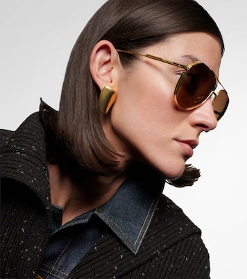 نظارات شمسية بستايل أفياتور Light Ribbon | Bottega Veneta