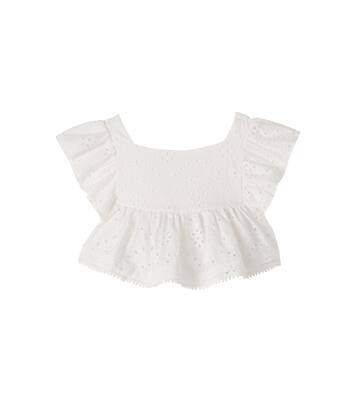 Cycas broderie anglaise cotton top | Poupette St Barth Kids