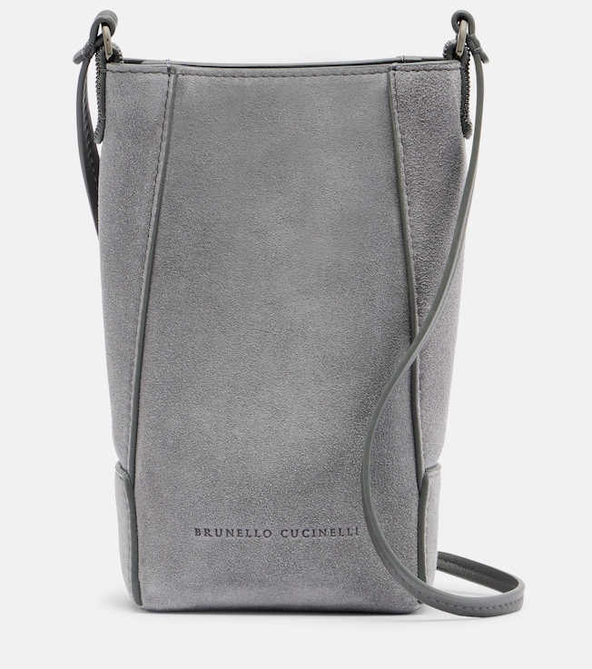 Monili suede crossbody bag