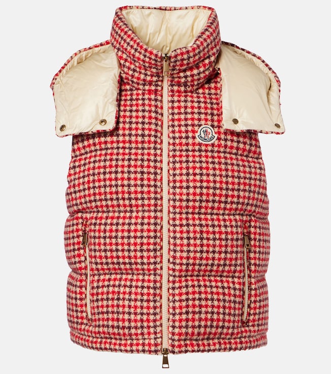 Niverolle checked wool-blend down vest | Moncler