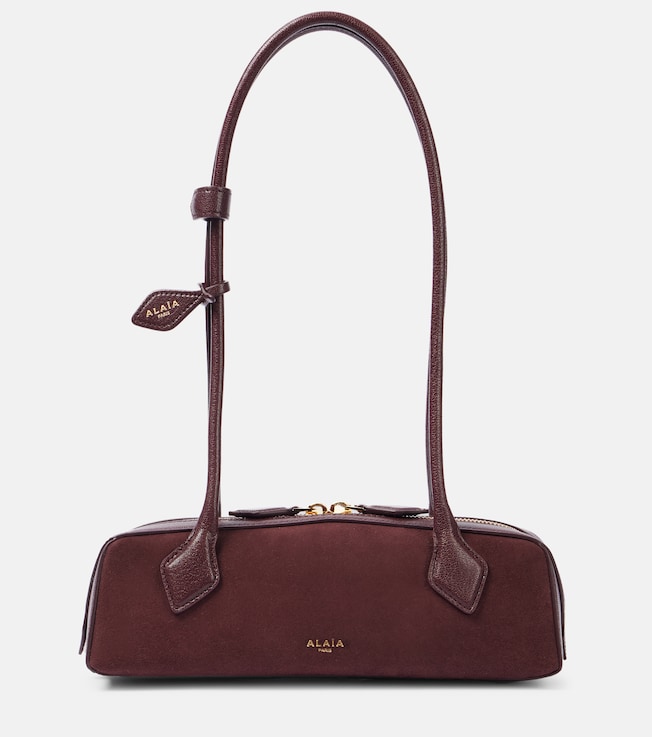 Le Teckel Small suede shoulder bag