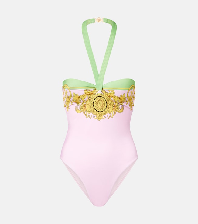 Printed halterneck swimsuit