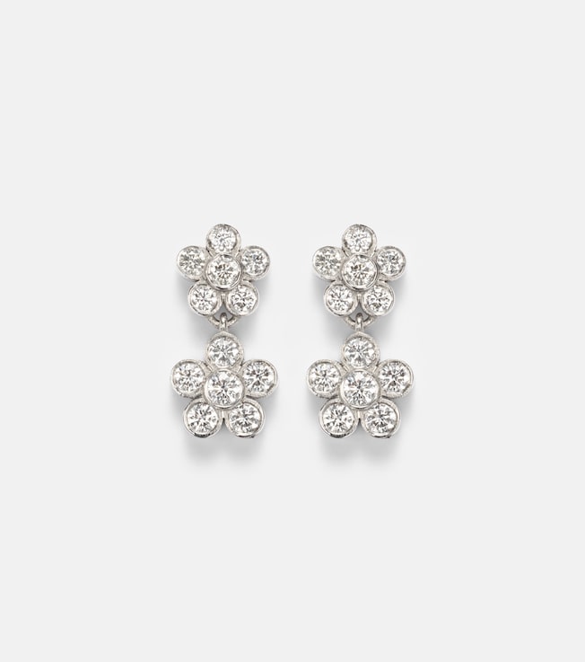 Blossom Daisy Duo 18kt white gold earrings with diamonds