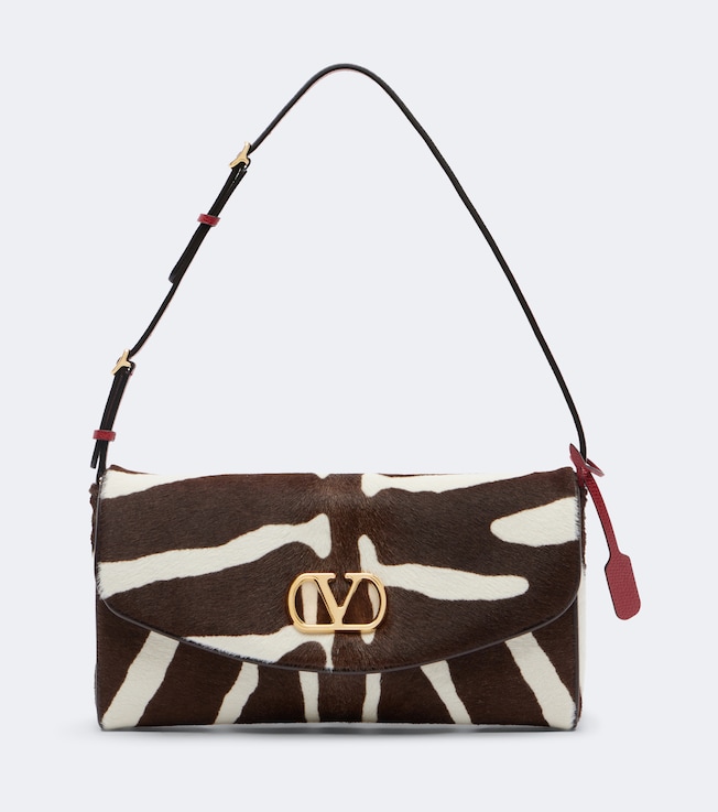 DeVain zebra-print calf hair shoulder bag