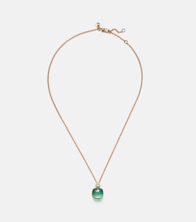 Nudo Classic 18kt rose and white gold necklace with gemstones