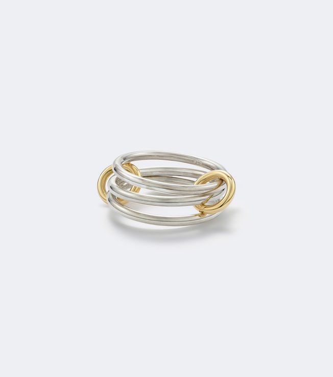 Solarium sterling silver and 18kt gold ring