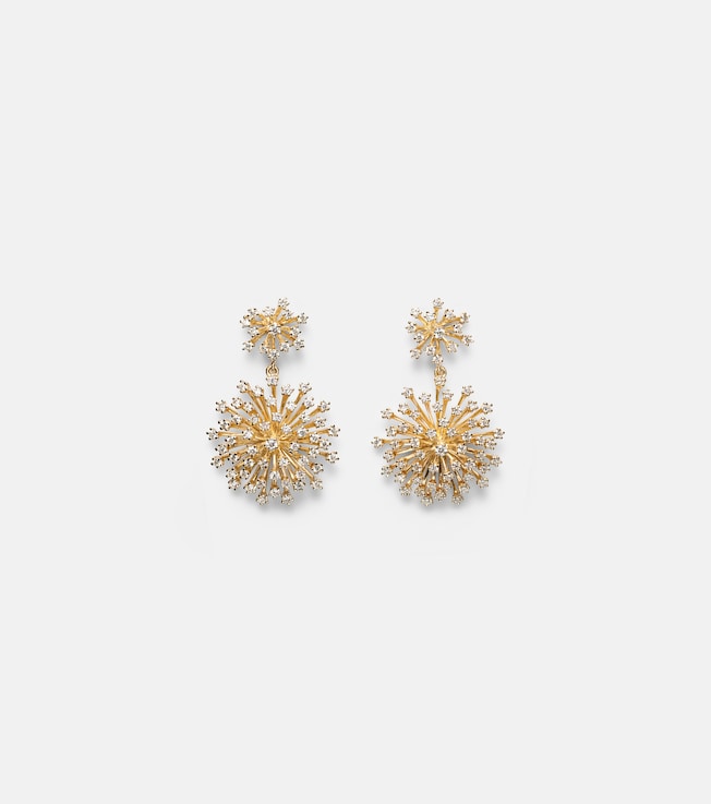 Burst 14kt gold drop earrings with diamonds