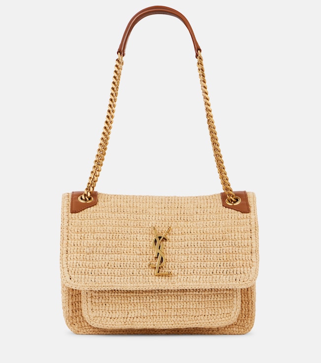 Niki Medium raffia shoulder bag