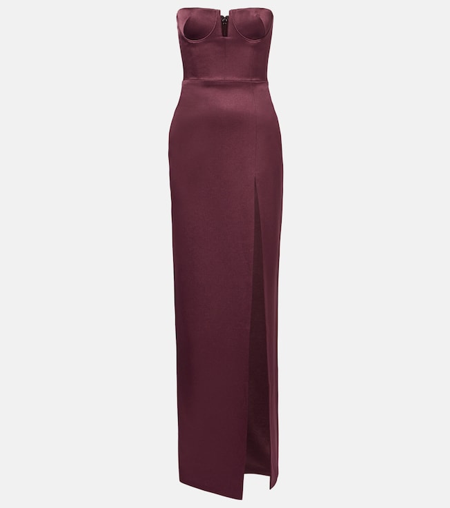 Crêpe satin bustier gown