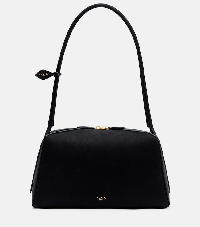 Le Bouledogue Medium suede shoulder bag