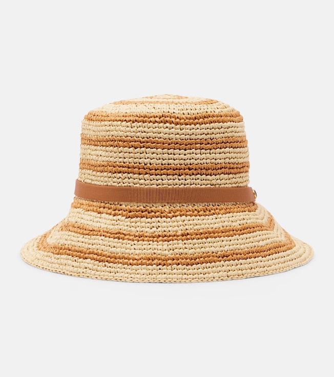 VLogo raffia bucket hat
