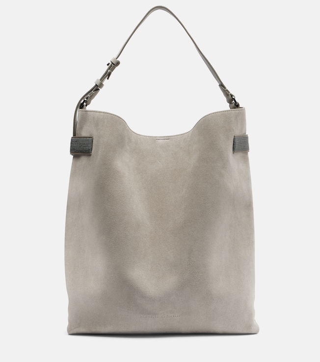 Essence Monili Large suede tote bag
