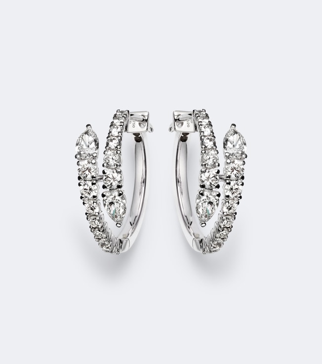 Diamond Twist 18kt white gold earrings with diamonds