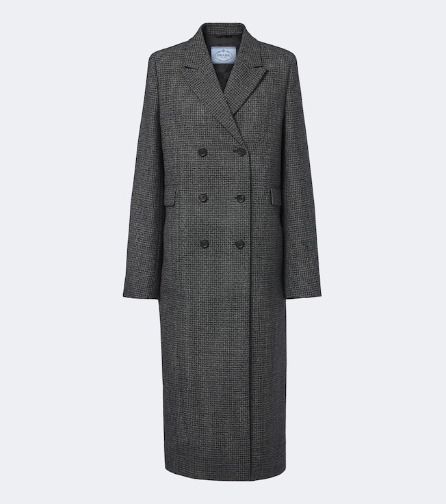Checked virgin wool coat