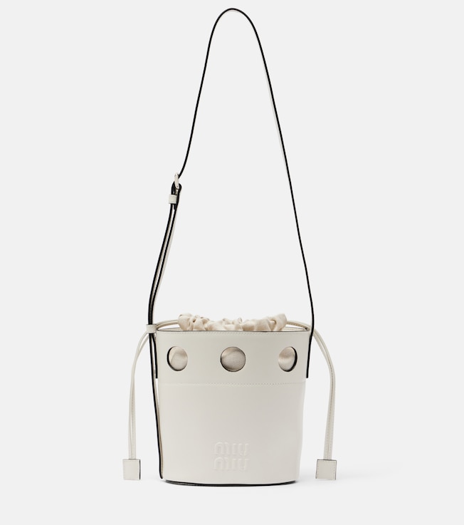 Leather bucket bag