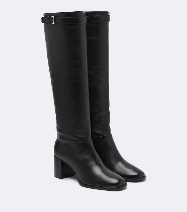 Leather knee-high boots