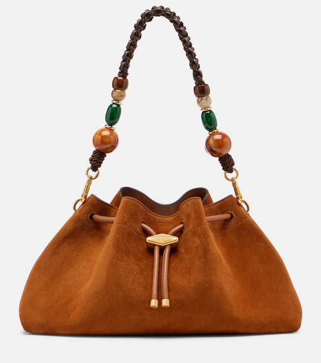 Bon Bon Medium beaded suede bucket bag