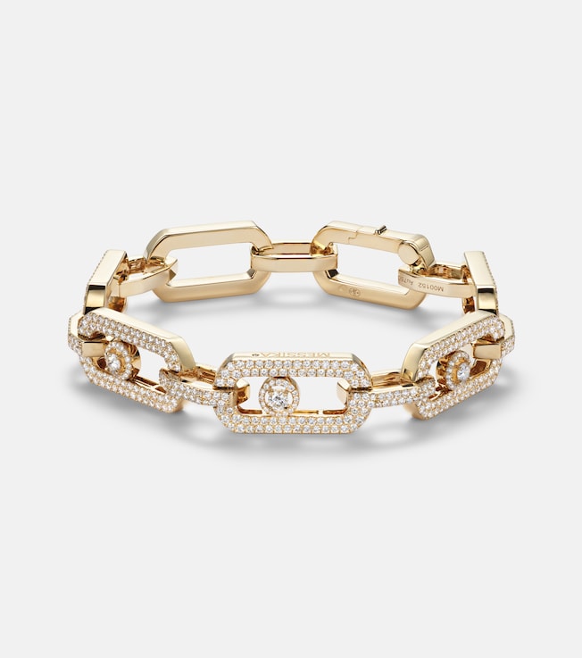 So Move XL 18kt gold chain bracelet with diamonds