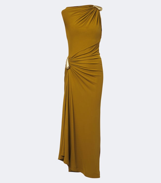 Gathered jersey maxi dress