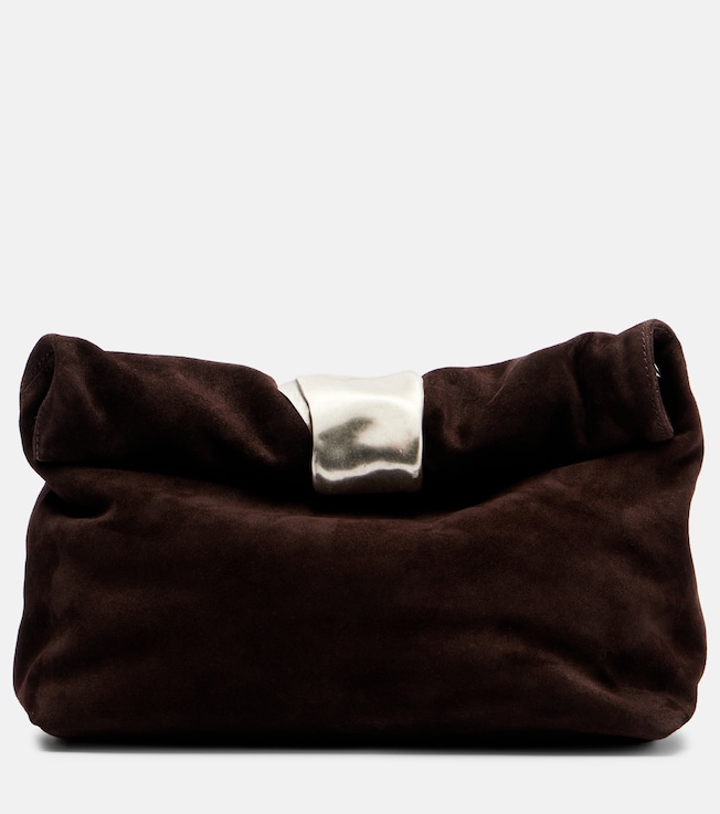 Cuff suede clutch
