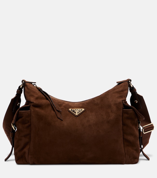 Prada Explore Large suede shoulder bag
