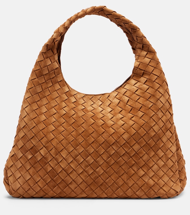 Campana Intrecciato Large suede shoulder bag
