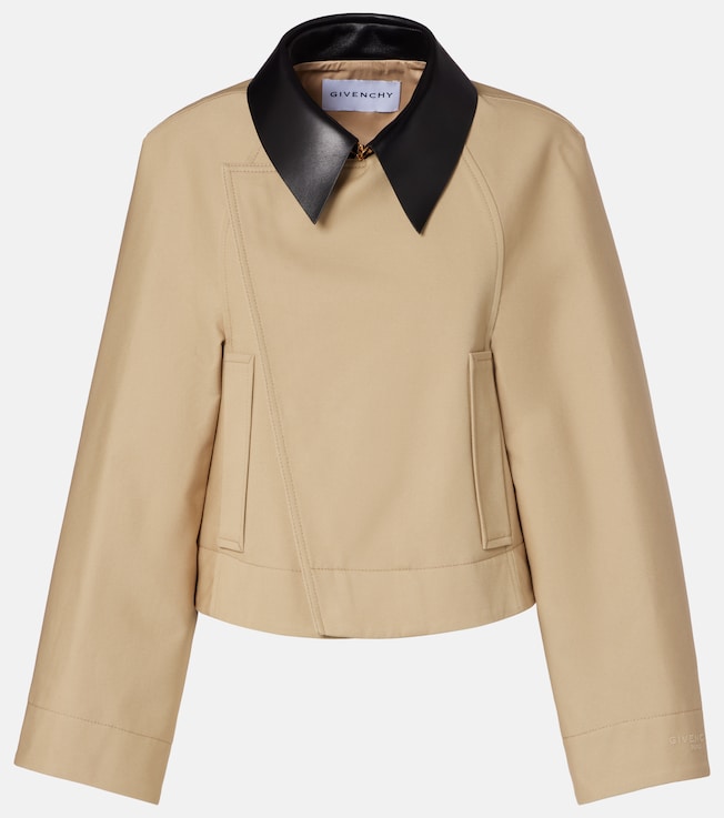 Cropped cotton and wool jacket