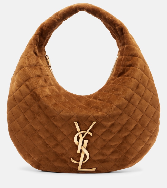 Icare Medium quilted suede shoulder bag