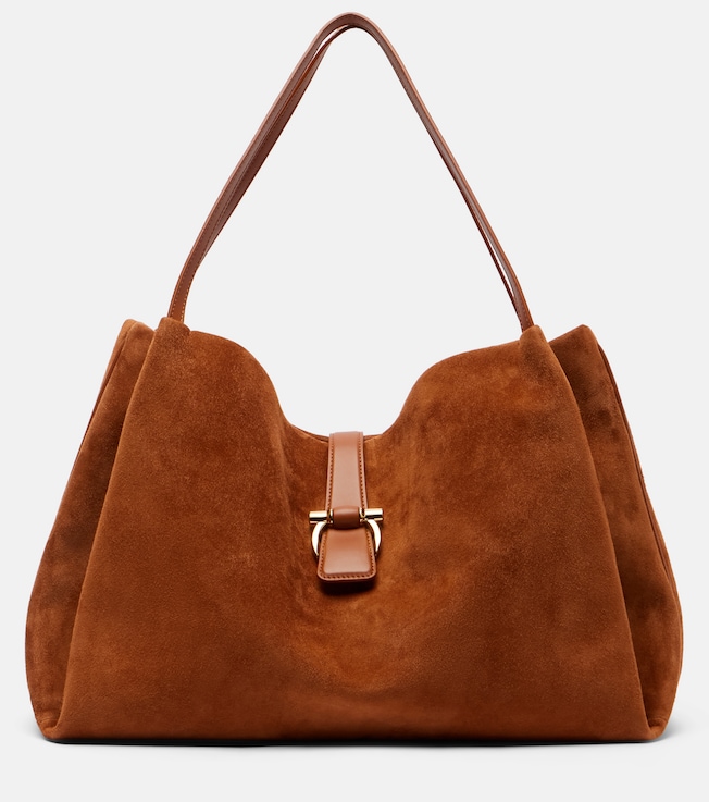 Medium suede tote bag