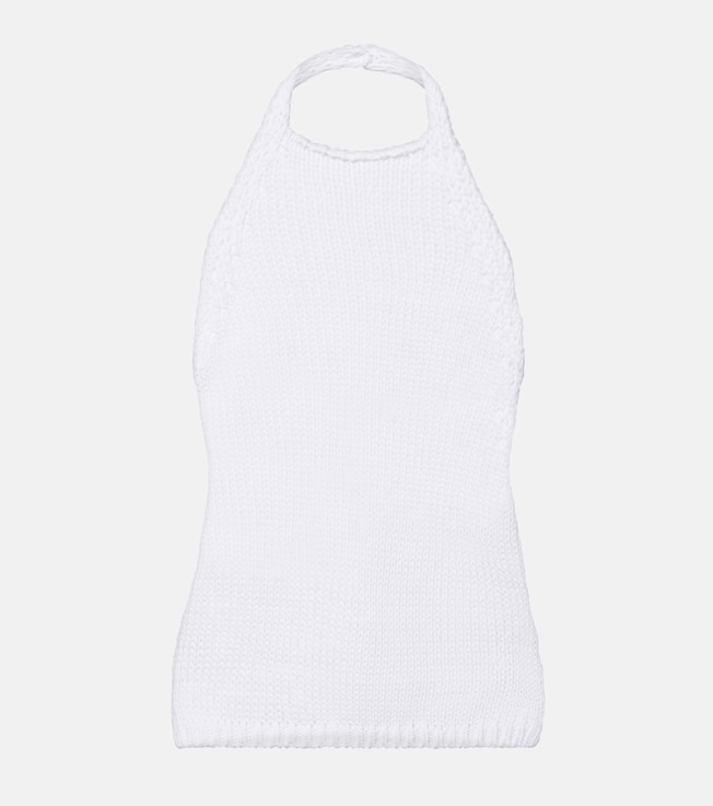 Knitted halterneck cotton top