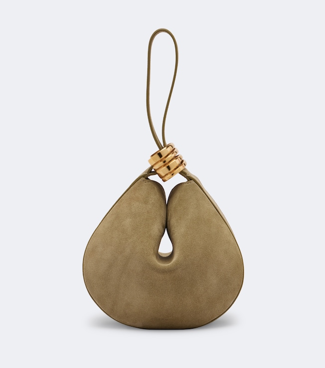 Zambia Ring Small suede top-handle bag