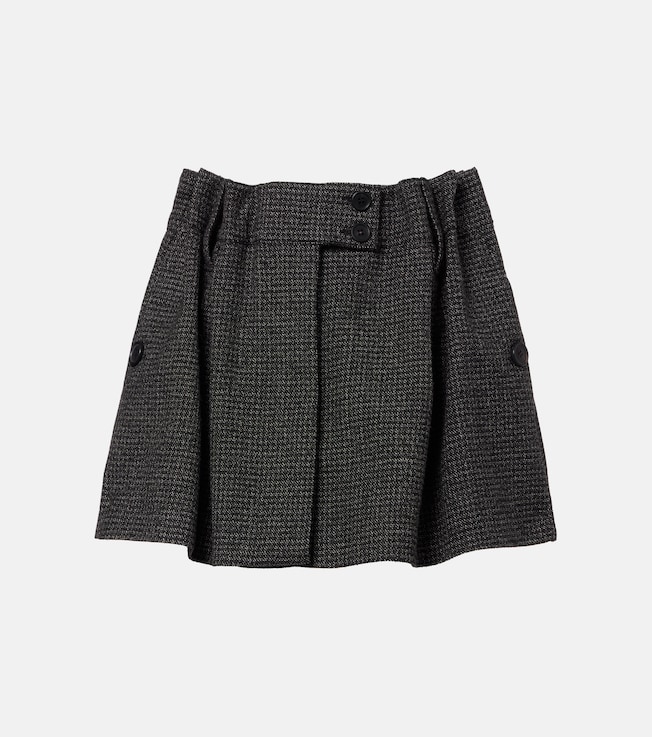 Herringbone virgin wool miniskirt