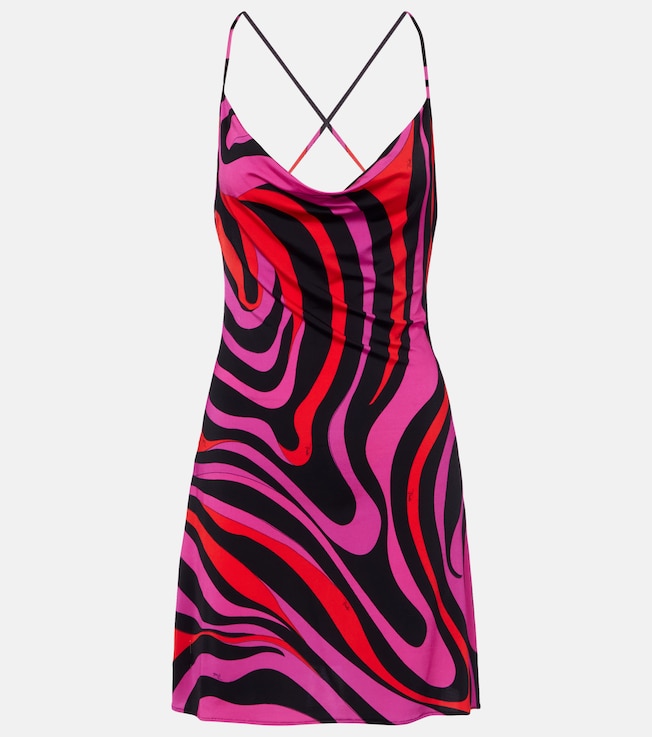 Marmo draped jersey satin minidress