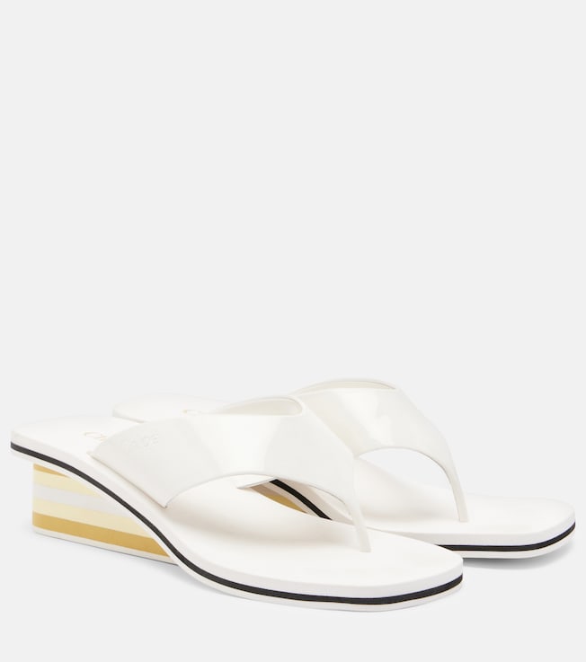 Swimming Cool patent leather thong sandals