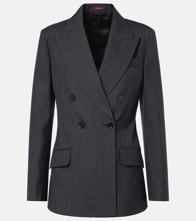 Double-breasted wool blazer