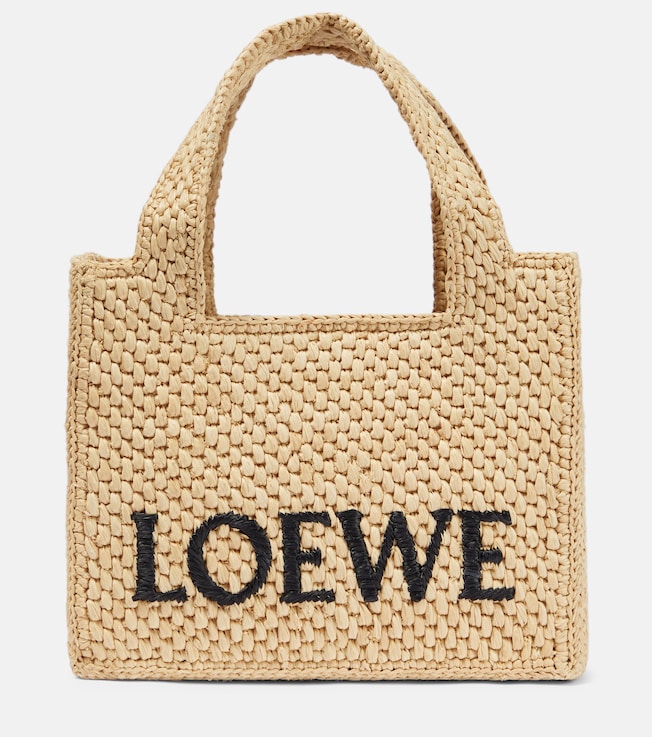 Paula's Ibiza logo raffia top-handle bag