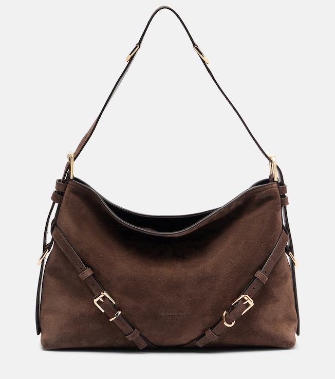 Voyou Medium suede shoulder bag