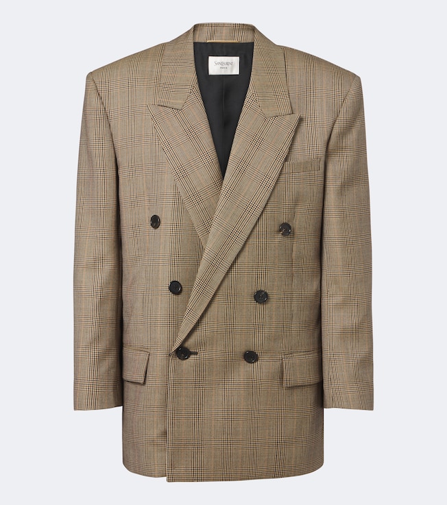 Prince of Wales check wool blazer