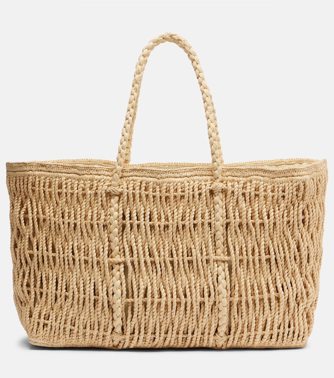 Georgica Large raffia tote bag