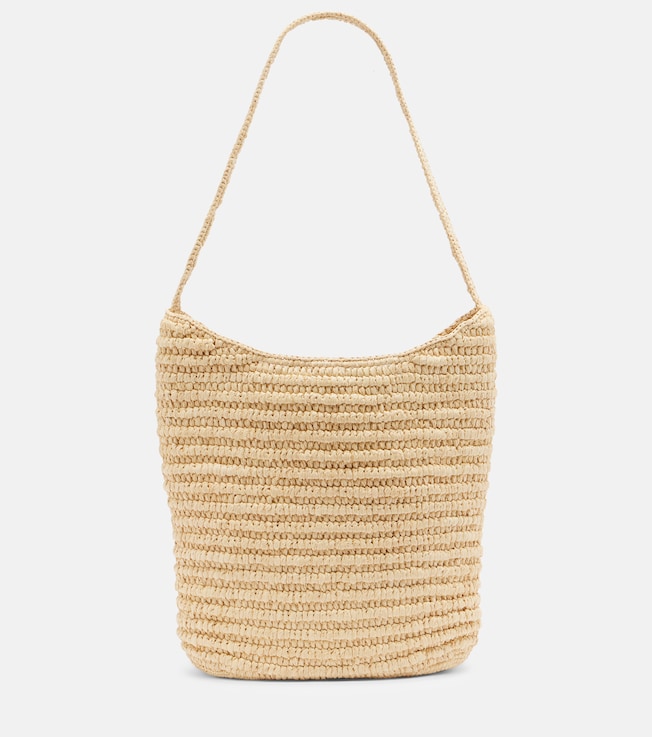 Alma Medium raffia shoulder bag