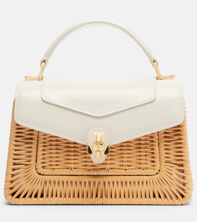 Serpenti Forever Mini wicker top-handle bag